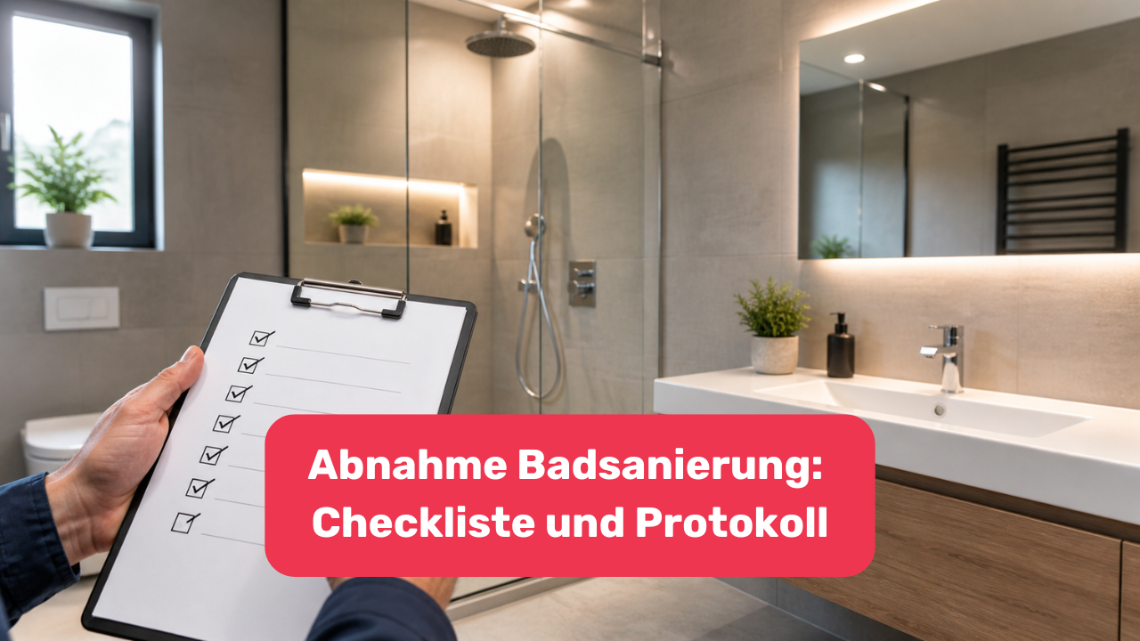 Abnahme Badsanierung: Checkliste und Protokoll