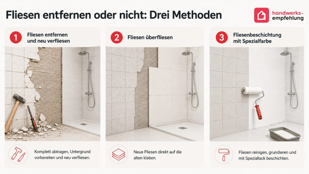 Fliesen entfernen oder nicht: Die drei Methoden im &Uuml;berblick