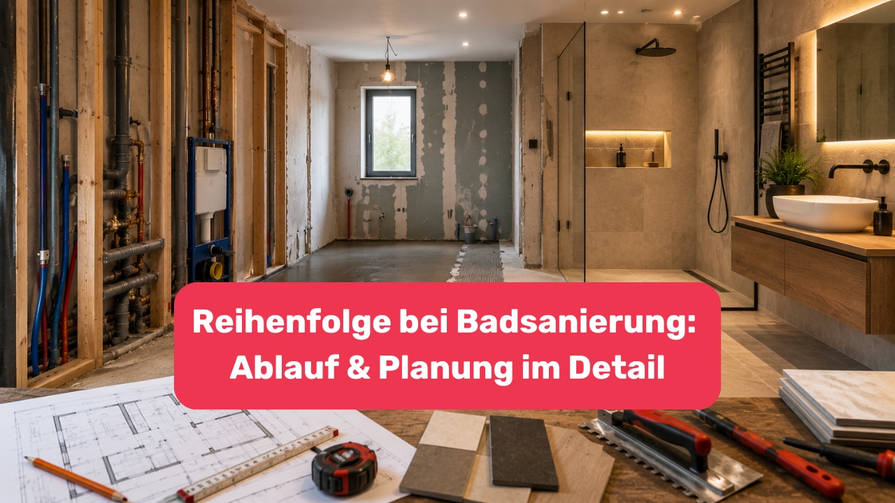 Reihenfolge Badsanierung Ablauf Planung Details Reihenfolge bei Badsanierung: Ablauf & Planung im Detail