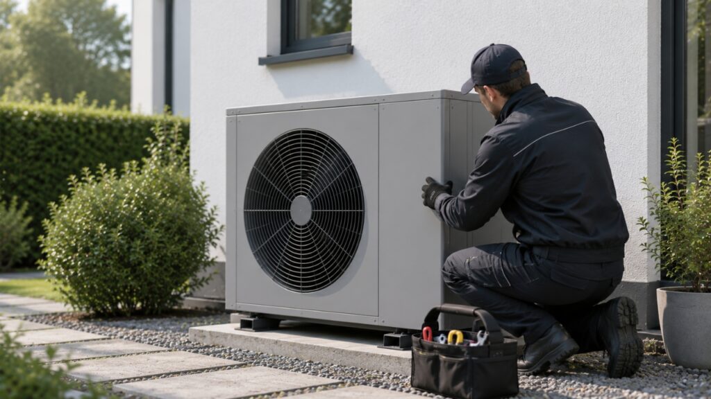 Die W&auml;rmepumpe sollte regelm&auml;&szlig;ig von einem Fachbetrieb gewartet werden