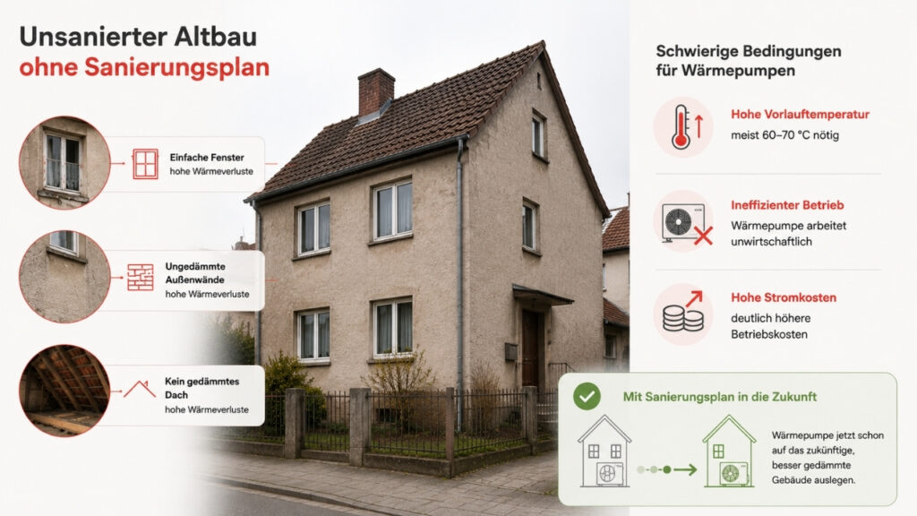 Unsanierter Altbau ohne Sanierungsplan
