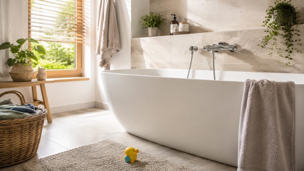 Die Badewanne kann in Ihrem Haushalt aus verschiedensten Gr&uuml;nden unverzichtbar sein
Hinweis: Bild wurde mit KI erstellt