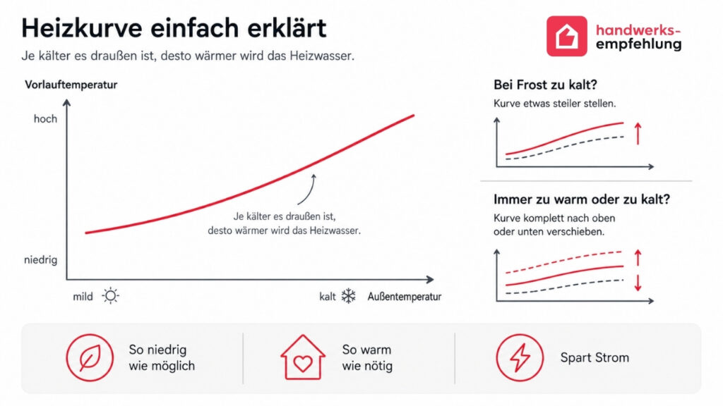Heizkurve der W&auml;rmepumpe erkl&auml;rt