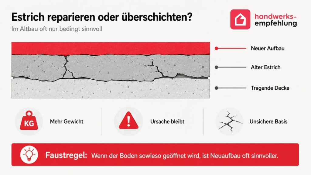 Estrich reparieren oder &uuml;berschichten: Macht das &uuml;berhaupt Sinn?
