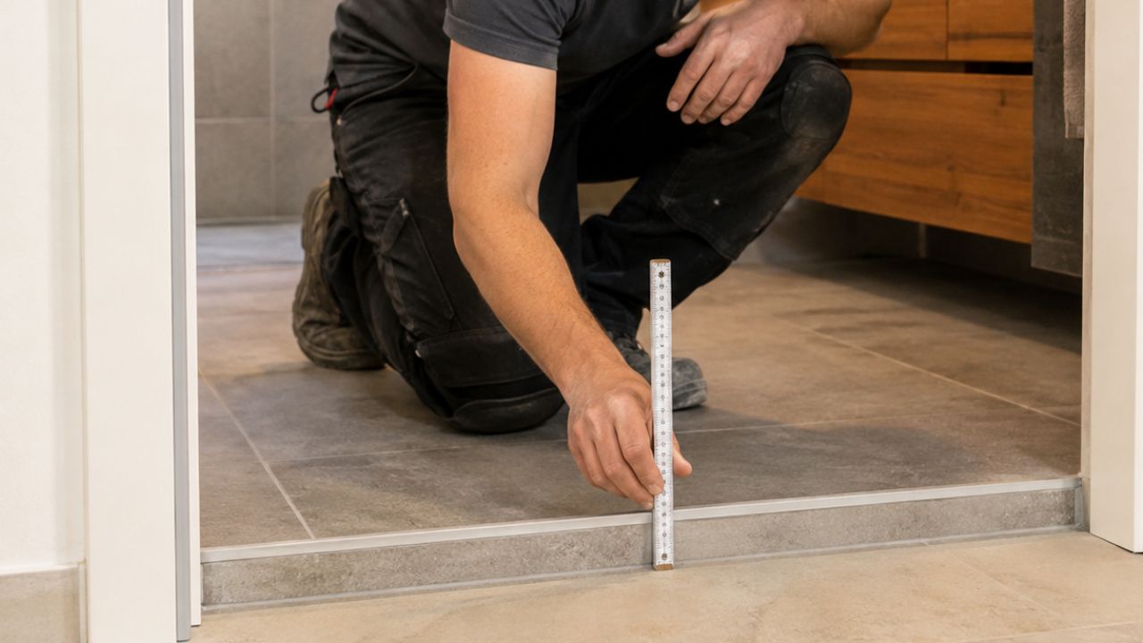 Aufbauhöhe checken - Fliesenleger Paderborn - Fliese auf Fliese