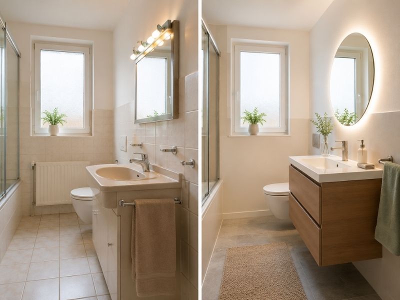 Vergleich Raumgefühl - Badezimmer renovieren lassen Paderborn - handwerksempfehlung